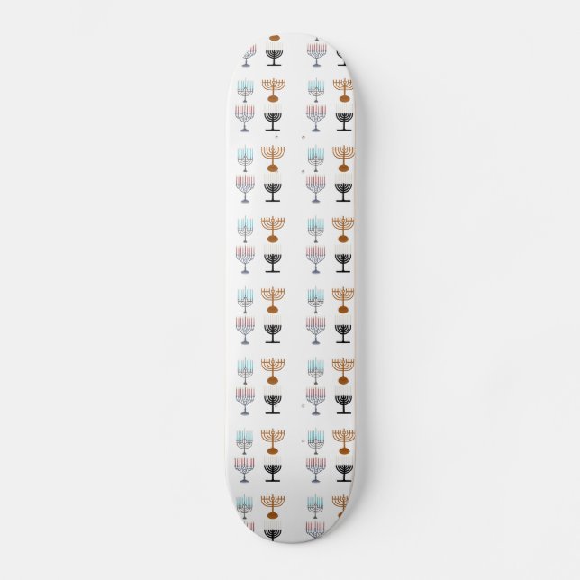 Hanukkah Religion Judaism Jew Mini Skateboard Bräda 18,5 Cm (Framsida)