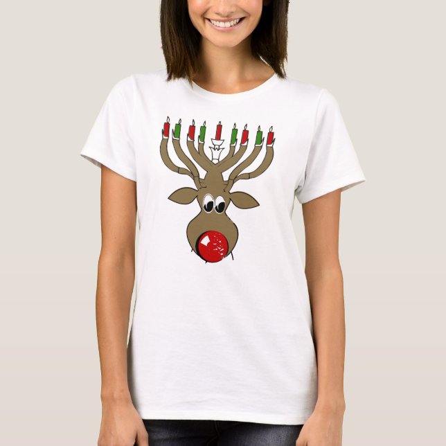 Hanukkah ren - .png t-shirt (Framsida)