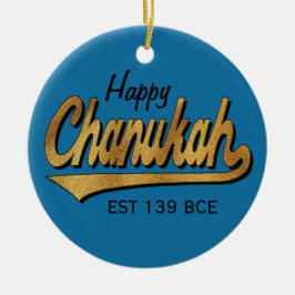 Hanukkah ’Retro Lycklig Chanukah’/Circle Ornament