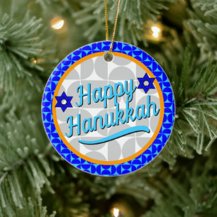 Hanukkah - Retro Modern Shapes Julgransprydnad Keramik