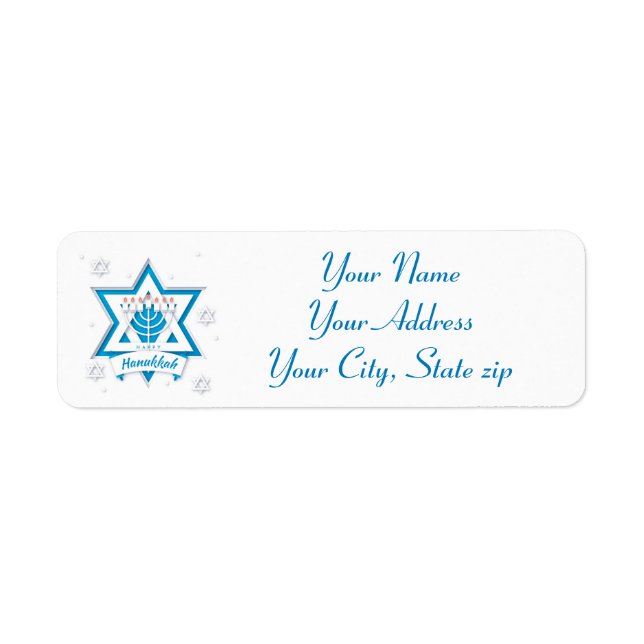 Hanukkah Returadress Etikett (Framsidan)