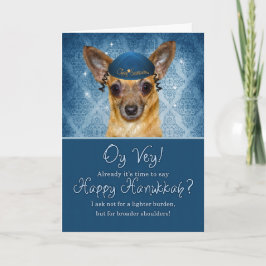 Hanukkah Rolig Chihuahua i en Yarmulke Helgkort