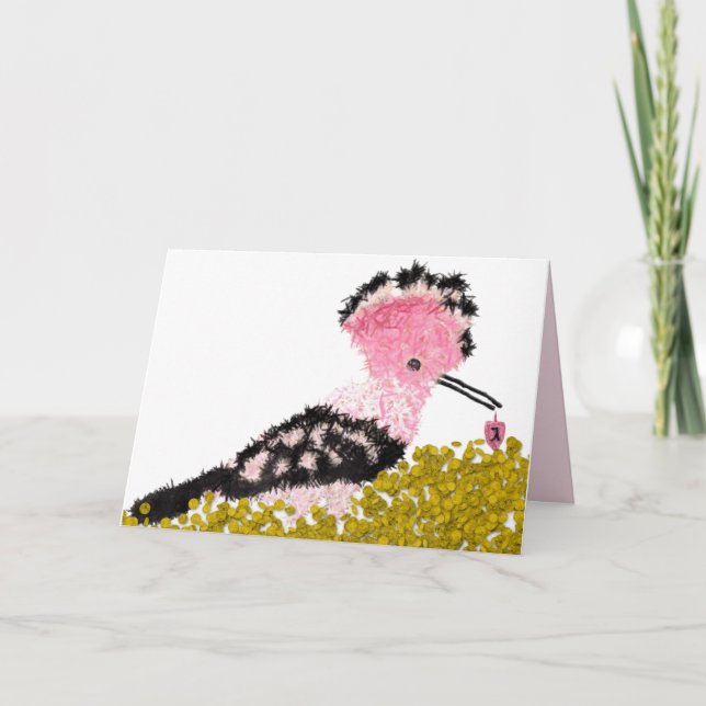 Hanukkah rosa dreidel gelt och hoopoe helgkort (Framsida)