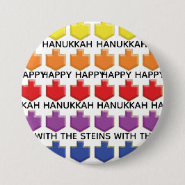 Hanukkah Round Button, anpassa 3D Dreidels Knapp