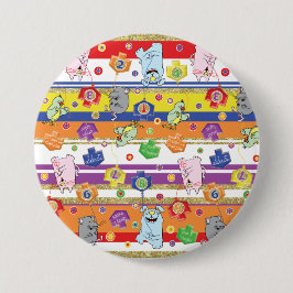 Hanukkah Round Button, Mouse and Friends Knapp