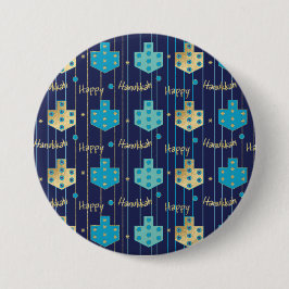 Hanukkah Round Buttons Finare Shmancey Dreidels Knapp