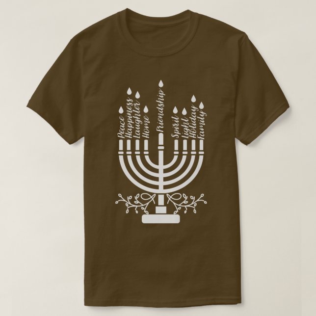 Hanukkah s judish Menorah Hanukkah T Shirt (Design framsida)