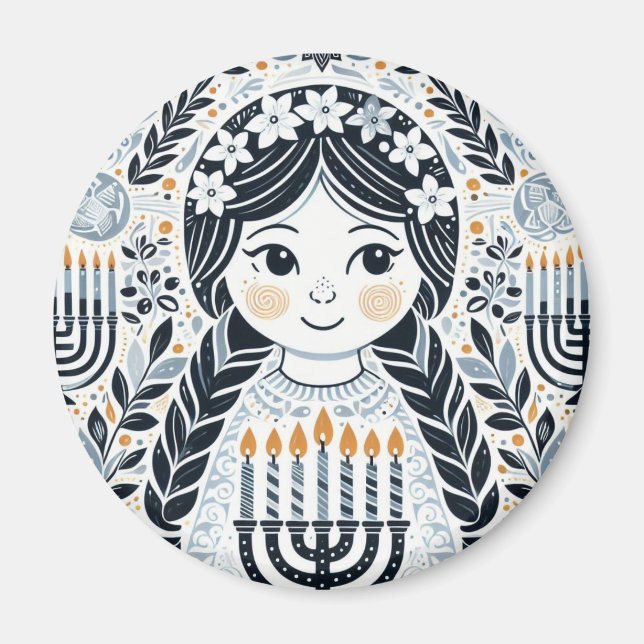 Hanukkah Sameach Brilliance Magnet: Ljusera dig Magnet (Framsidan)