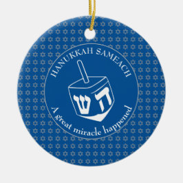 HANUKKAH SAMEACH | Dreidel | Chanukah Julgransprydnad Keramik