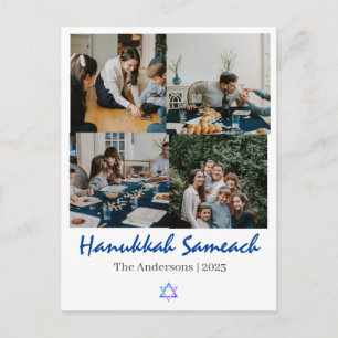hanukkah sameach Fotokollage för familjen Hanukk Helg Vykort