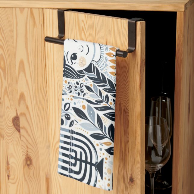 Hanukkah Sameach Glow Kitchen Tow: Infuse your You Kökshandduk (Thirds Fold)