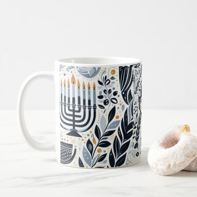 Hanukkah Sameach Glow Mugg: Sip i Ce-andan Kaffemugg (Med munk)
