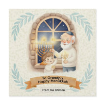 Hanukkah-segnelse - farfar och barn
