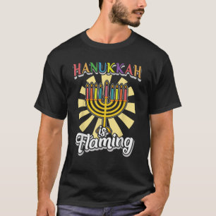 Hanukkah-semestern HBTQ-pristregg LGBTQ-flagg Drei T Shirt