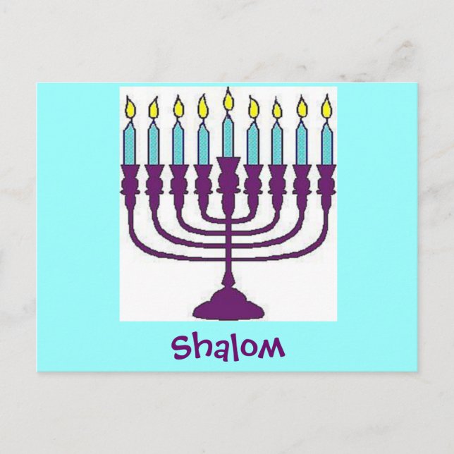 Hanukkah Shalom Helg Vykort (Framsida)