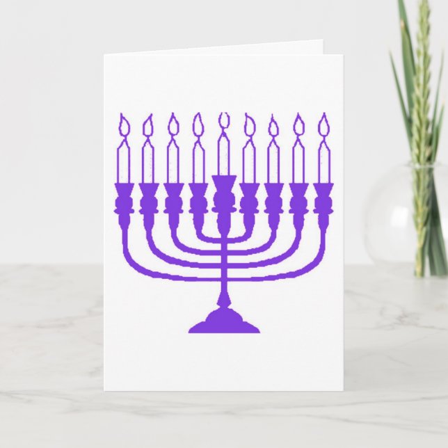 Hanukkah Shalom Menorah Helgkort (Framsida)