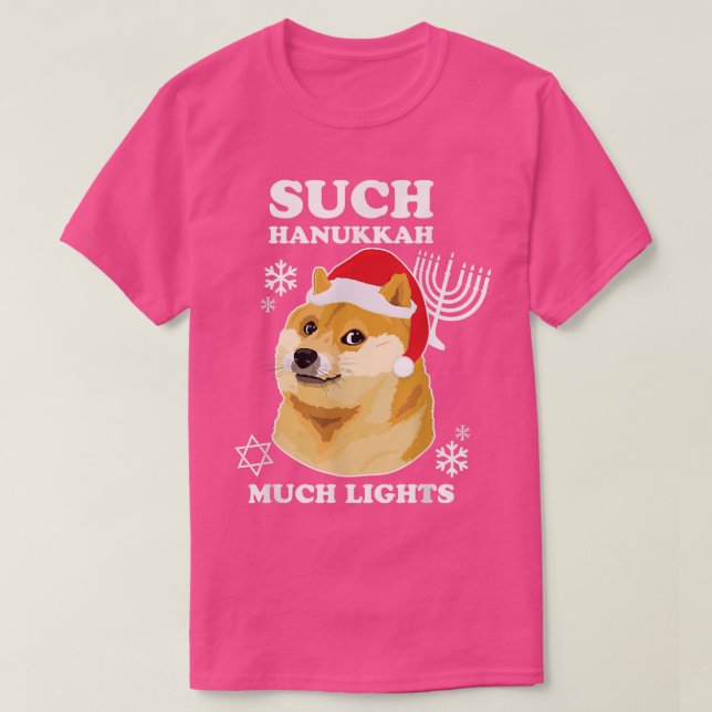 Hanukkah Shibe Doge sådan Hanukkah Müch Ljus T Shirt (Design framsida)