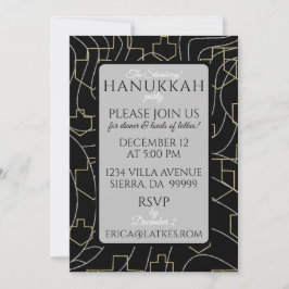 Hanukkah Silver Guld Design Inbjudningar