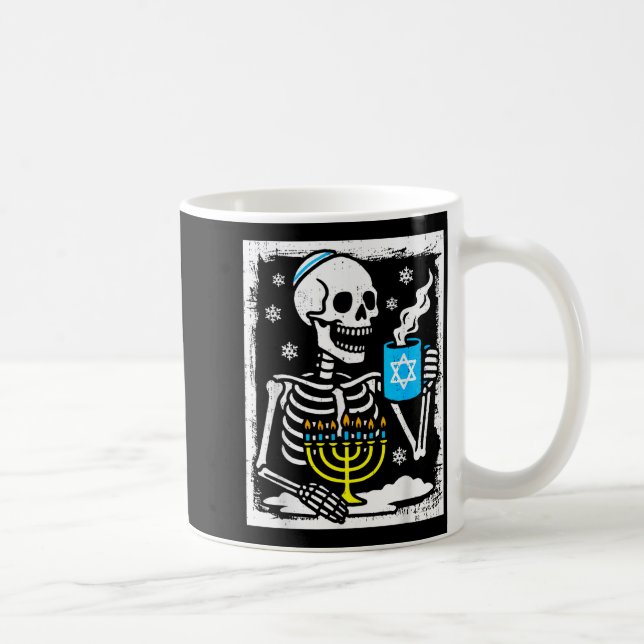 Hanukkah Skeleton Coffee Dreidel Jewish Menorah Ch Kaffemugg (Höger)
