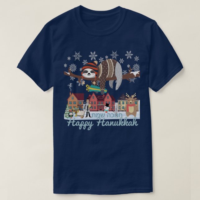 Hanukkah Sloth T Shirt (Design framsida)