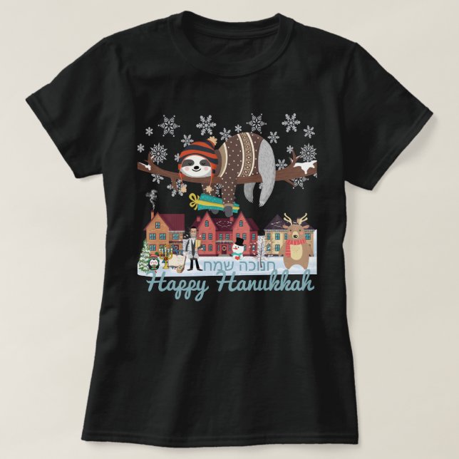 Hanukkah Sloth T Shirt (Design framsida)