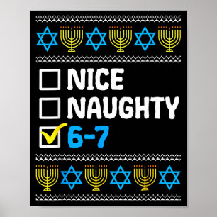 Hanukkah Snäll Stygg 6 7 Sex Sju Pojke Flicka Barn Poster