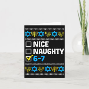 Hanukkah Snäll Stygg 6 7 Sex Sju Pojke Flicka Barn Tack Kort