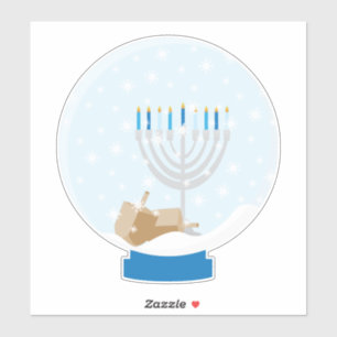 Hanukkah Snö Globe Klistermärken