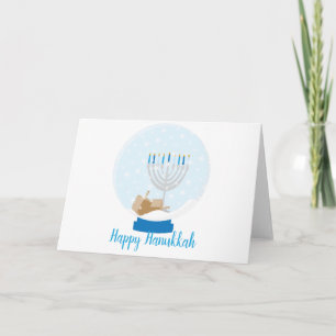 Hanukkah Snö Globe Kort