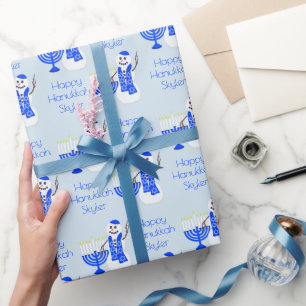 Hanukkah Snögubbe Chrismukkah Namn och budskap Presentpapper