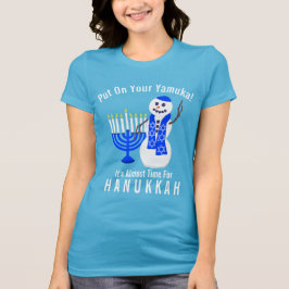 Hanukkah Snögubbe Cute sätter på din Yamuka Funny Tee Shirt