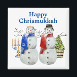 Hanukkah Snögubbe jul-Chrismukkah Magnet<br><div class="desc">Den här designen kan vara personlig i det område som tillhandahålls genom att ändra fotot och/eller text. Du kan också anpassa den genom att klicka på Anpassa den här mallen och sedan välja klicka för att anpassa ytterligare alternativ och ta bort eller ändra färg i bakgrunden, lägga till text, ändra...</div>