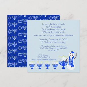 Hanukkah Snögubbe Roligt Familj och vänner Helgdag Inbjudningar