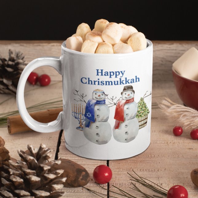 Hanukkah Snömannen Jul Chrismukkah   Kaffemugg (Skapare uppladdad)