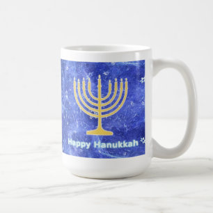 Hanukkah Snowstorm Menorah Kaffemugg