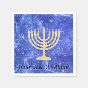 Hanukkah Snowstorm Menorah Pappersservett