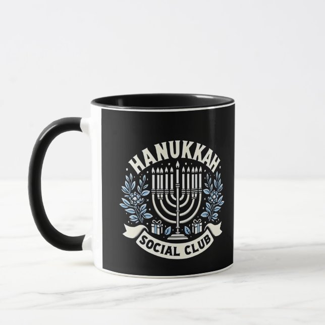 Hanukkah Social Klubb Funny Jewish Hanukkah Mugg (Vänster)