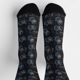 Hanukkah Socks "Navy Dreidels"