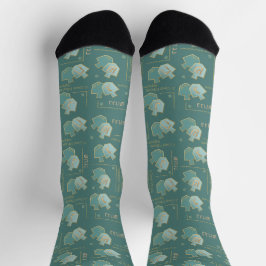 Hanukkah Socks "Teal Dreidels"