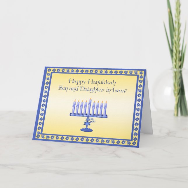 Hanukkah Son och svärdotter Helgkort (Framsida)
