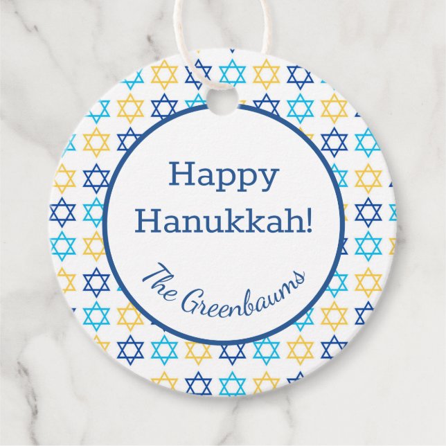 Hanukkah Star av David Classic Round Sticker Gåvor Etiketter (Framsida)