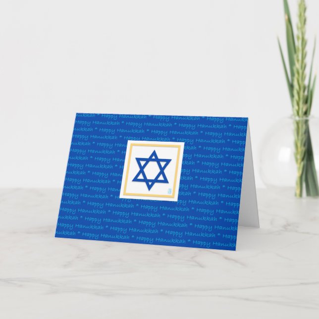 Hanukkah Star av David Folded Helgdag Card Helgkort (Framsida)