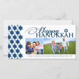 Hanukkah Star av David Geometric Mönster 2 Photo Julkort