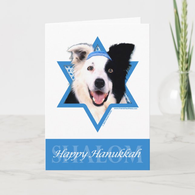 Hanukkah Star av David - Gräns Collie Helgkort (Framsida)