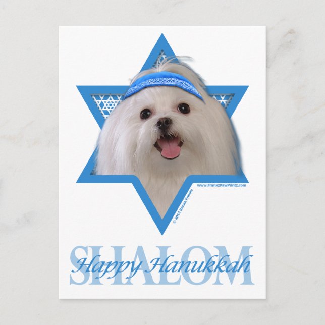 Hanukkah Star av David - maltesiska Helg Vykort (Framsida)