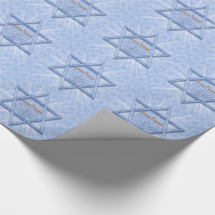 Hanukkah Star av David med Menorah och Swirls Presentpapper