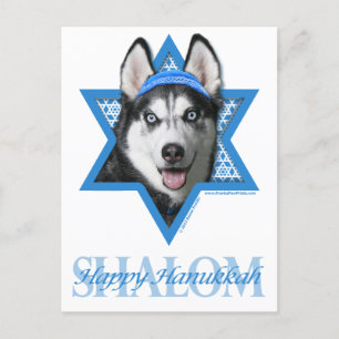 Hanukkah Star av David-Siberian husky Helg Vykort