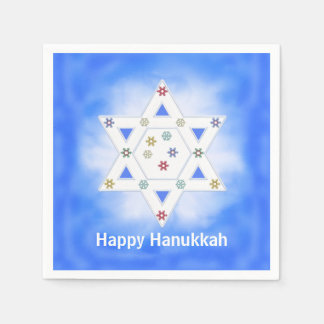 Hanukkah Star och Snöflingor Blue Pappersservett
