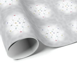 Hanukkah Star och Snöflingor Grått Presentpapper