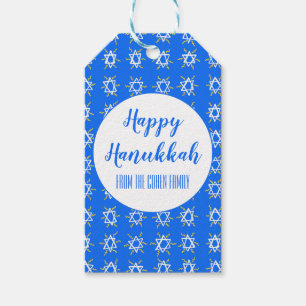 Hanukkah Star of David ANPASSNINGSBAR Helgdag Presentetikett
